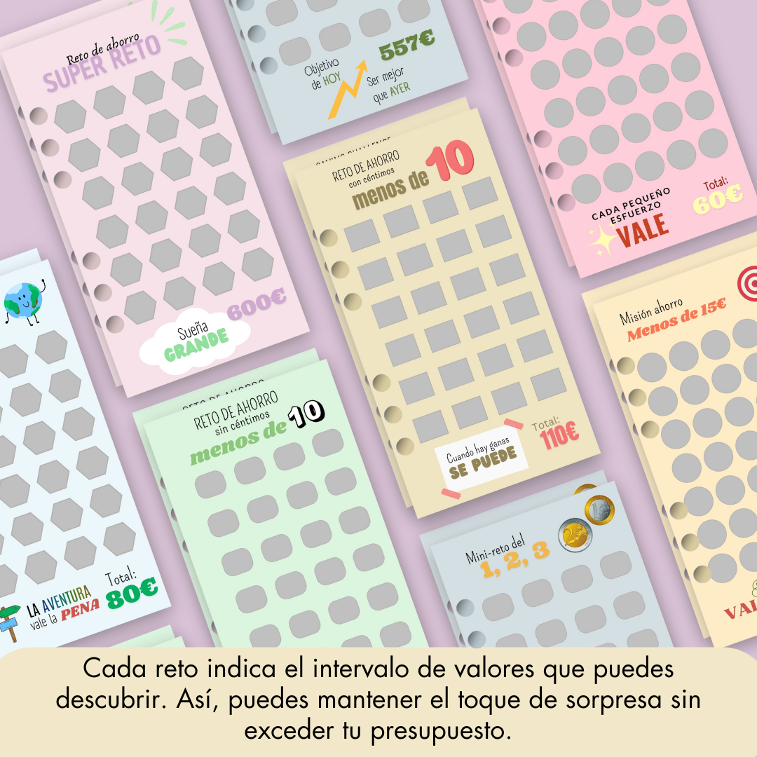 20 Hojas con Retos para Rascar