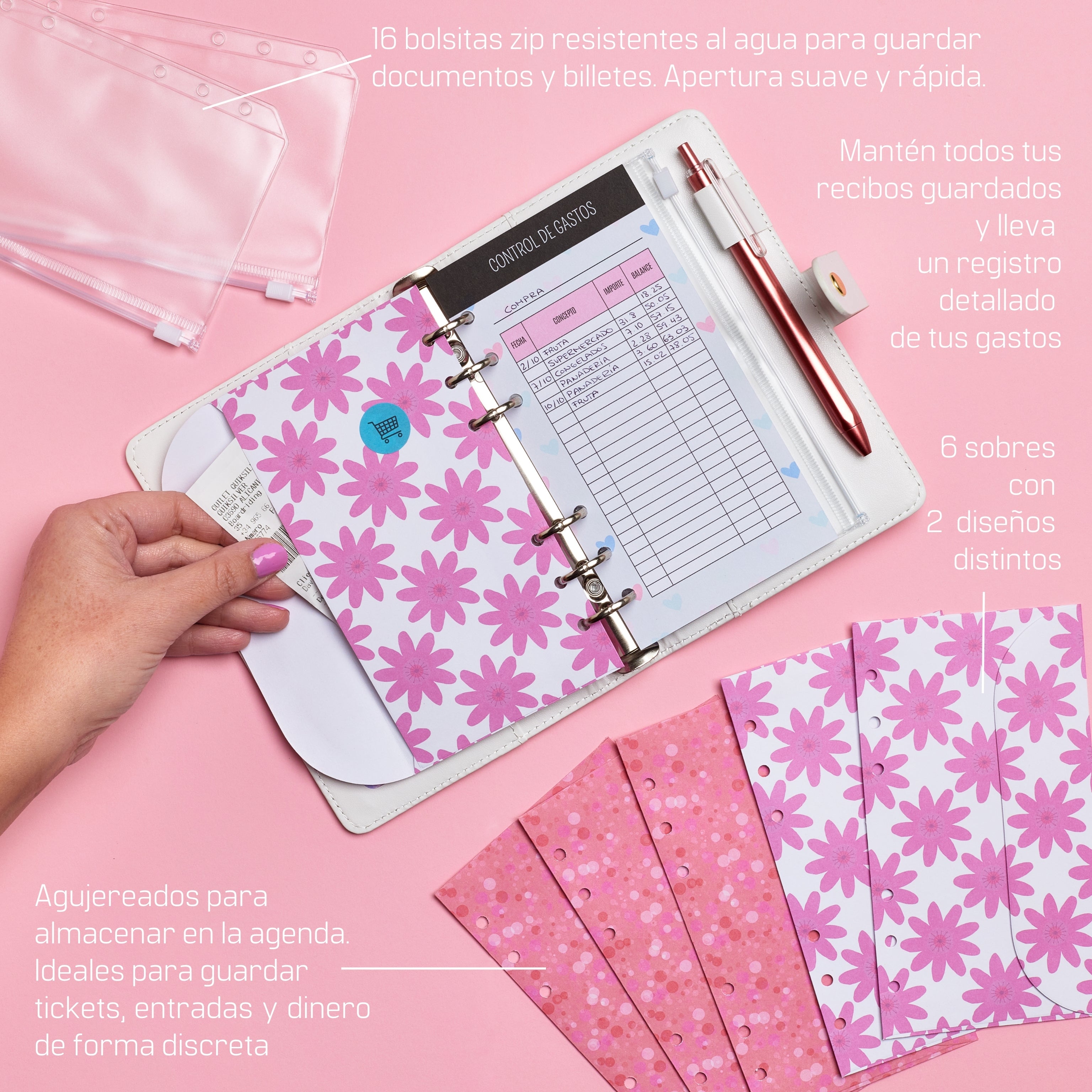 Libreta de Ahorro A6 Blanca Corazones