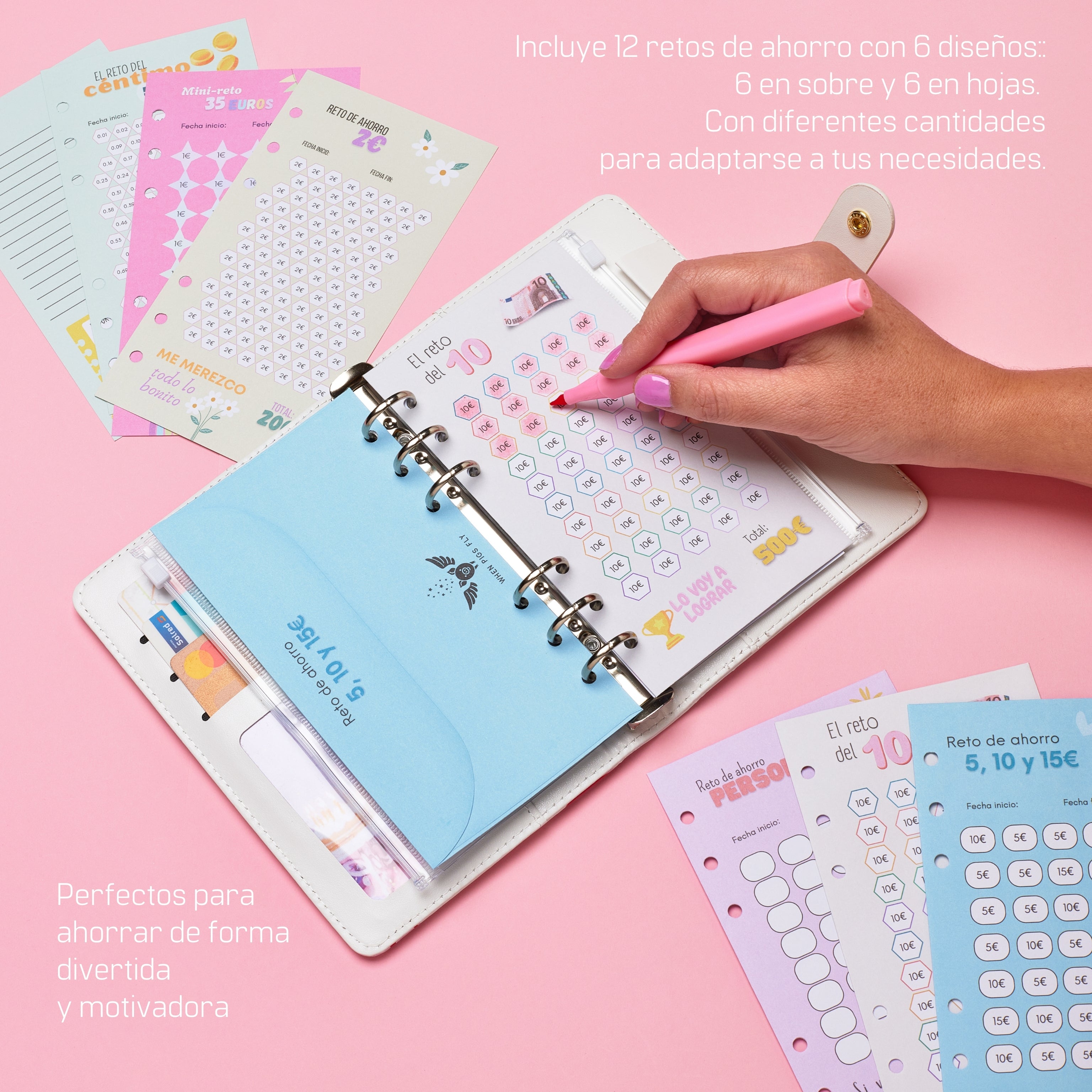 Libreta de Ahorro A6 Blanca Corazones