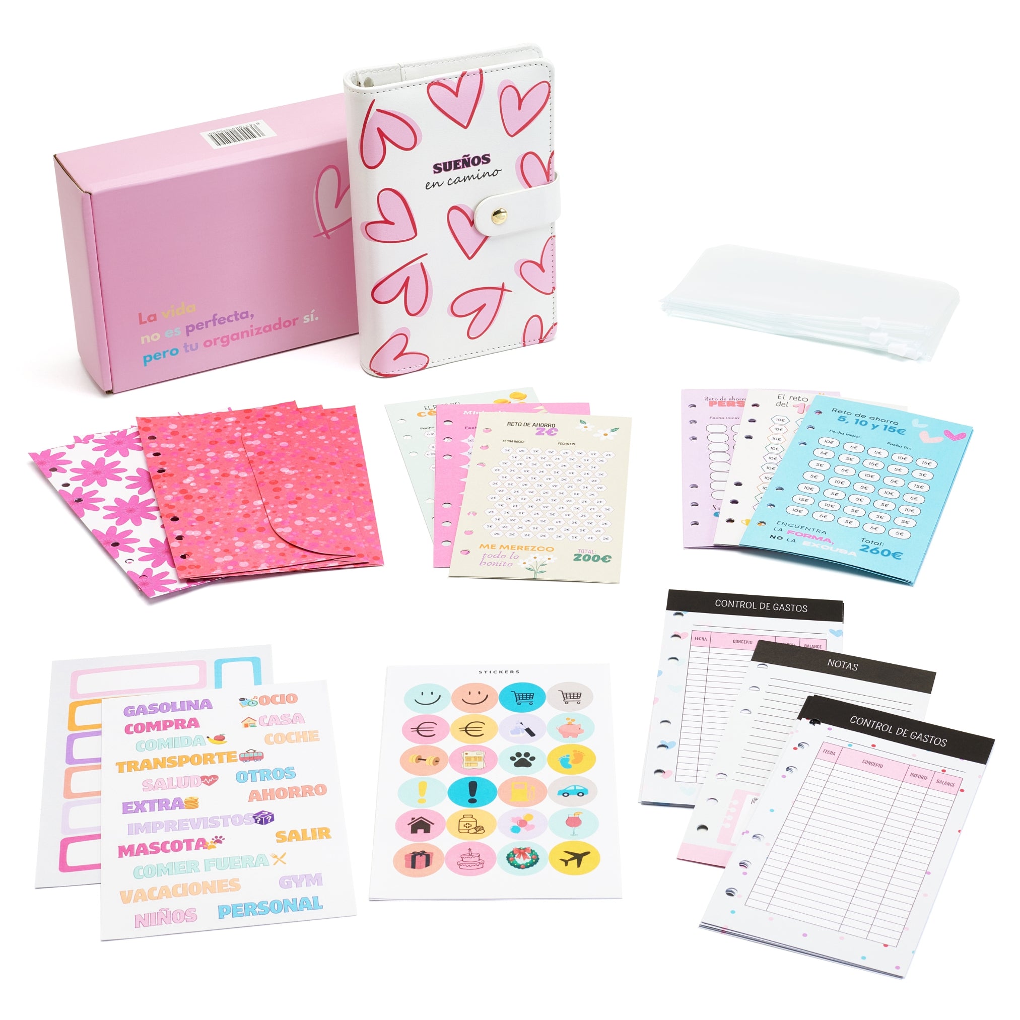 Libreta de Ahorro A6 Blanca Corazones