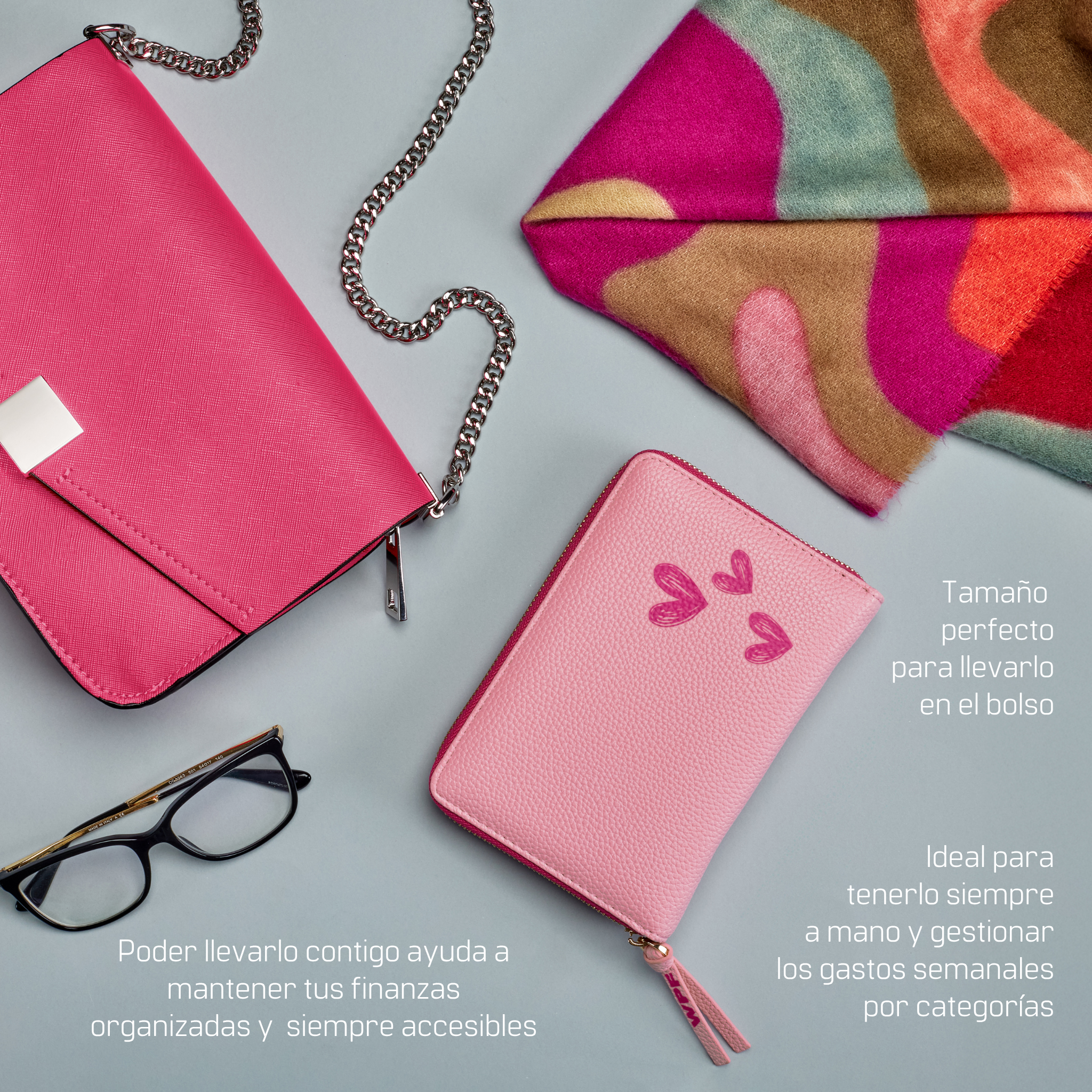 Libreta de Ahorro con Cremallera A7 Rosa
