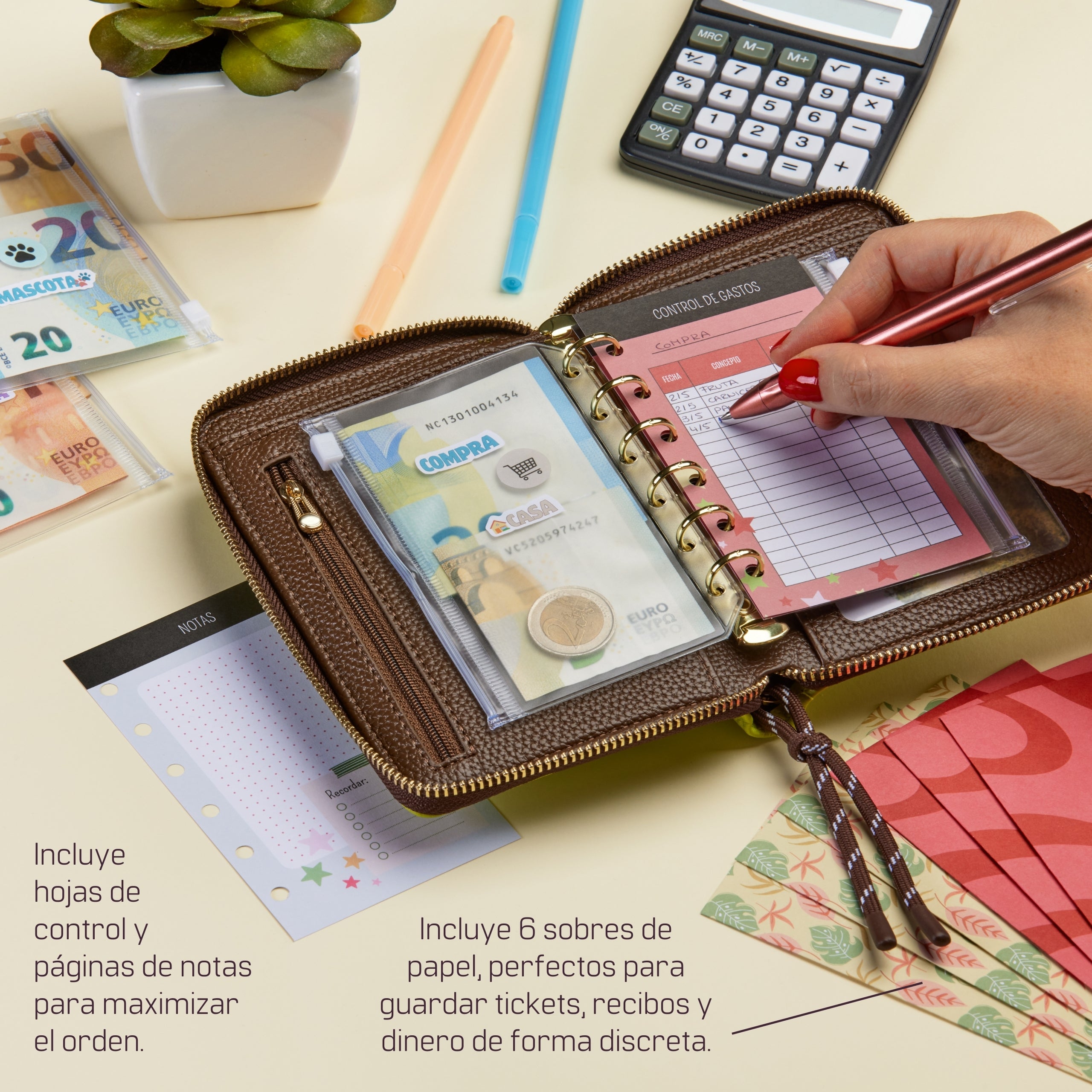 Libreta de Ahorro con Cremallera A7 Verde