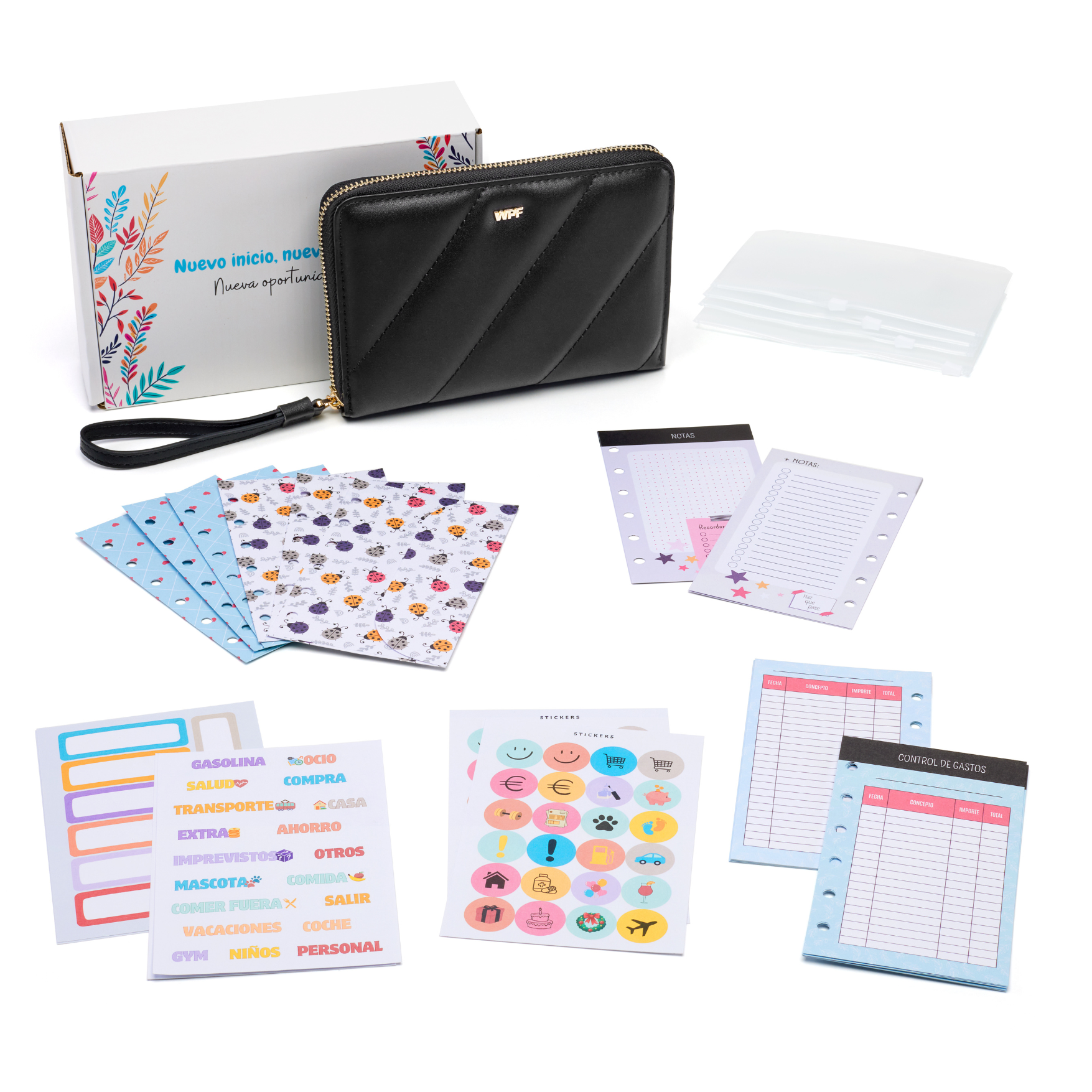 Libreta de Ahorro con Cremallera A7 Negra