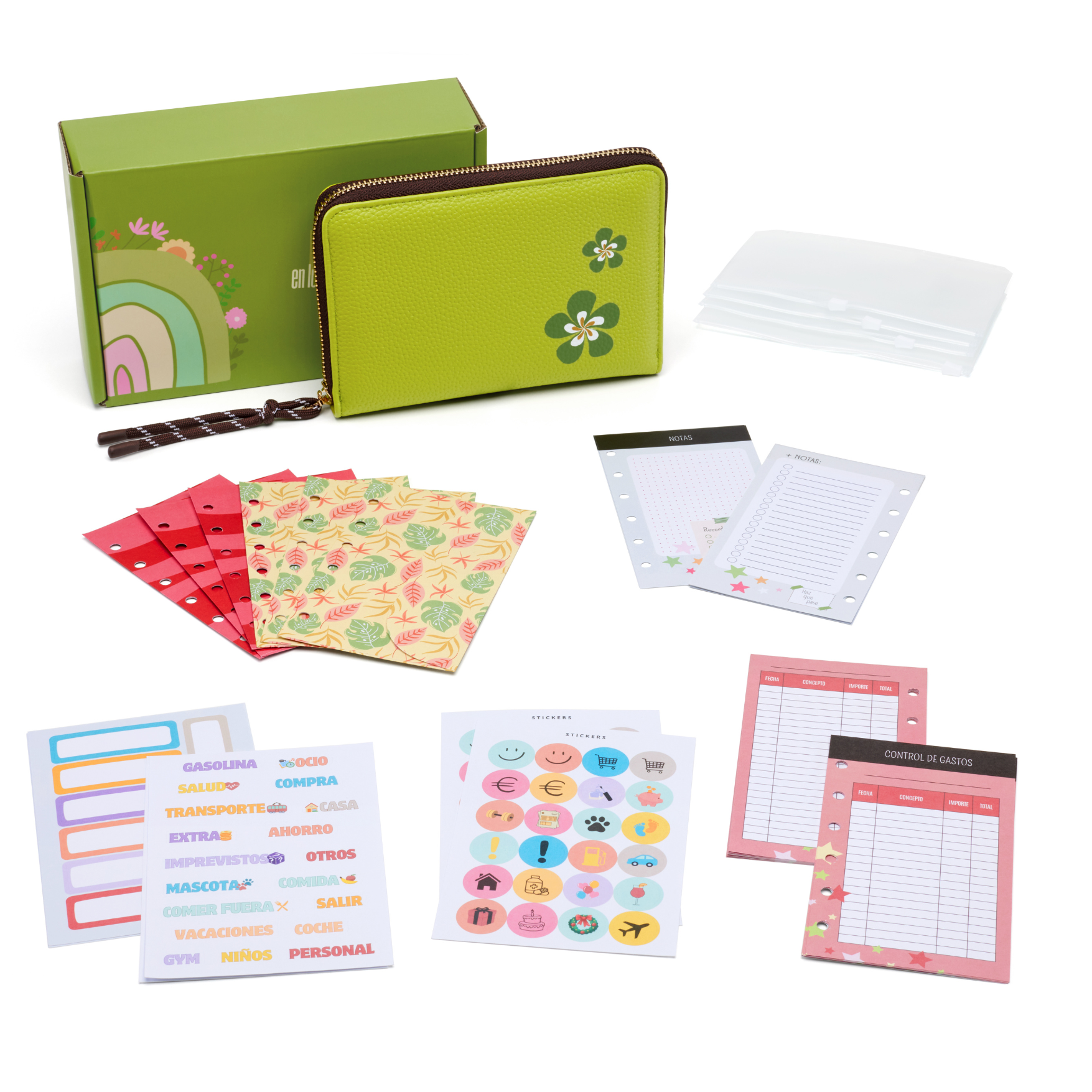 Libreta de Ahorro con Cremallera A7 Verde