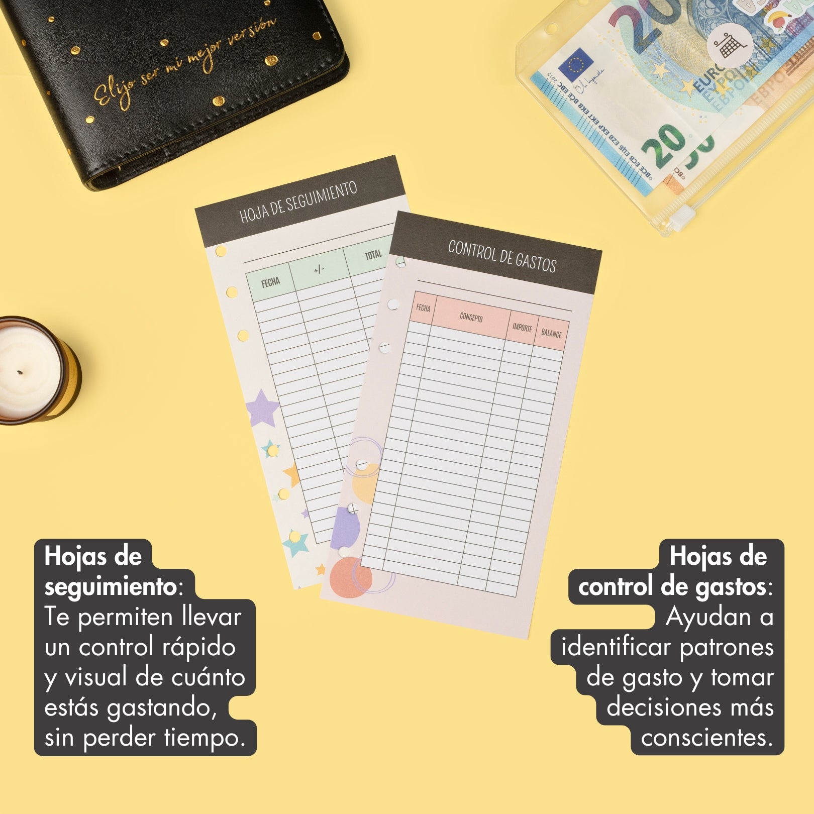 20 Hojas de Control de Gastos