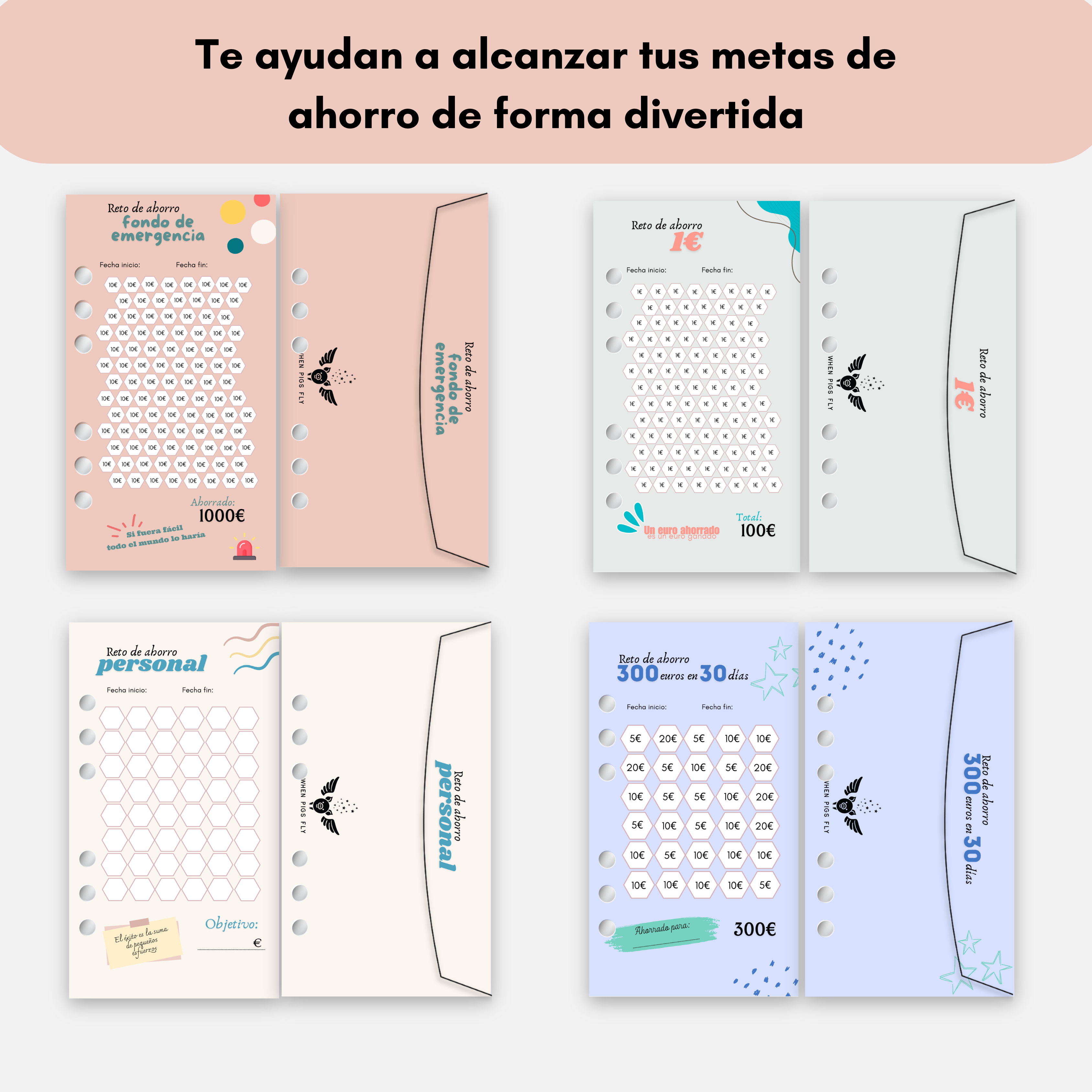 10 Sobres con Retos de Ahorro