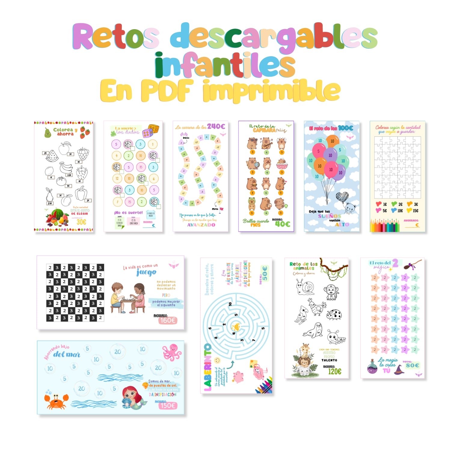 10 Retos imprimibles infantiles divertidos