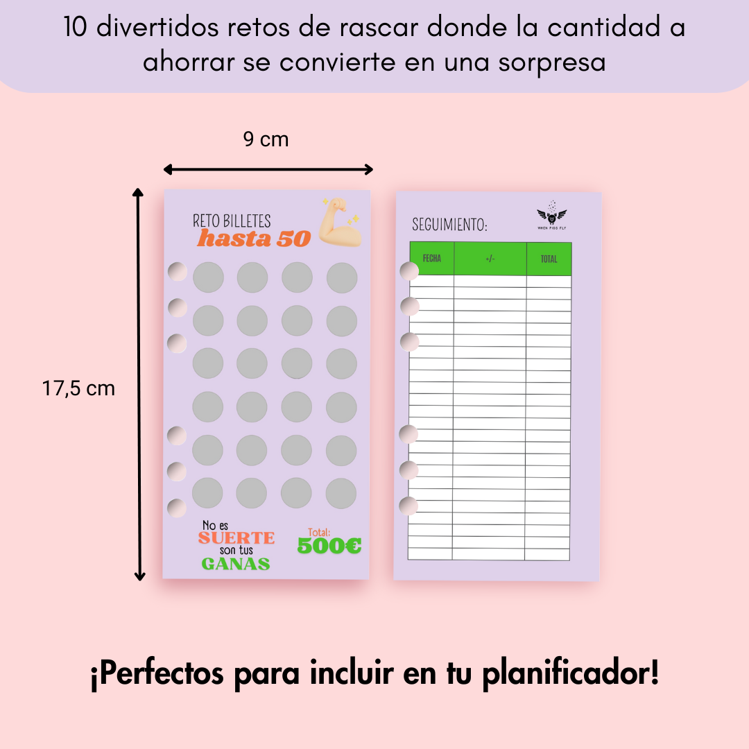 20 Hojas con Retos para Rascar