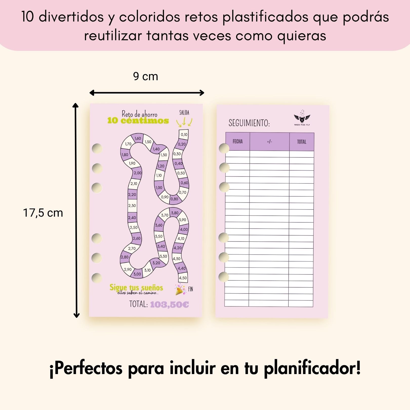 10 Retos de Ahorro Plastificados