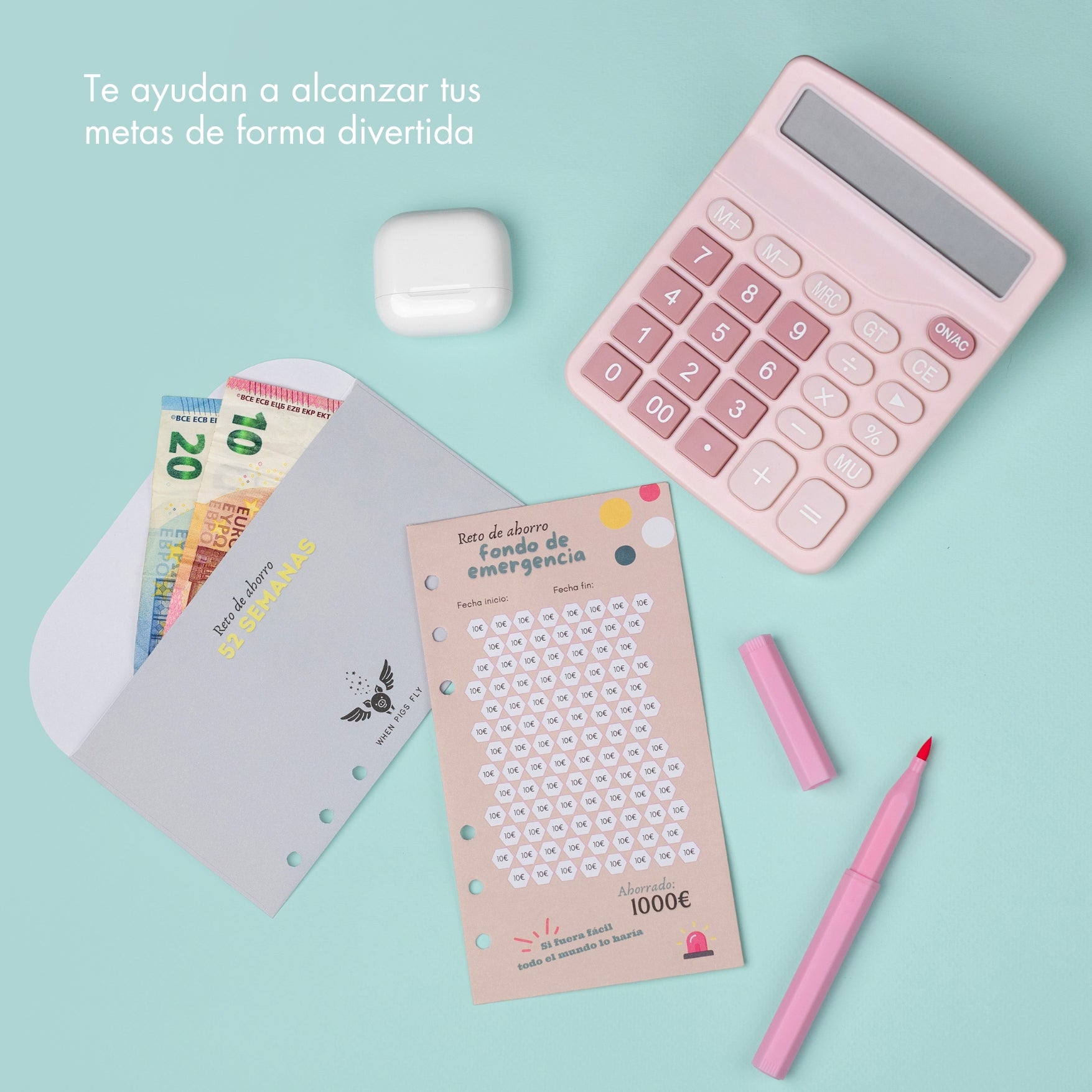 10 Sobres con Retos de Ahorro A6